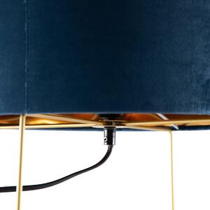 Lampada da tavolo moderna blu con oro - Rosalina
