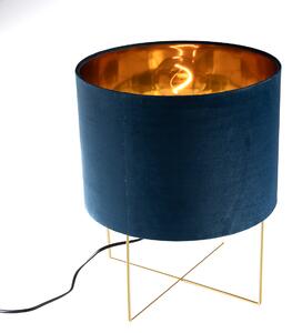Lampada da tavolo moderna blu con oro - Rosalina
