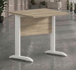 Scrivania gamba ad "L" EASYSPACE cm 80x80x72 bianco/rovere canadese