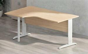 Workstation sinistra EASYSPACE cm 160x60/80/100x72 bianco/faggio