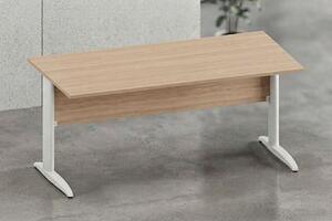 Scrivania gamba ad "L" EASYSPACE cm 120x80x72 bianco/rovere chiaro