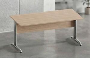 Scrivania gamba ad "L" EASYSPACE cm 120x80x72 grigio alluminio/rovere