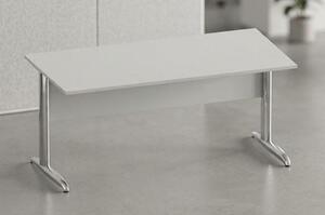 Scrivania gamba ad "L" EASYSPACE cm 140x80x72 cromato/bianco