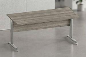 Scrivania gamba ad "L" EASYSPACE cm 120x80x72 cromato/rovere canadese