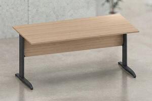 Scrivania gamba ad "L" EASYSPACE cm 120x80x72 antracite/rovere chiaro