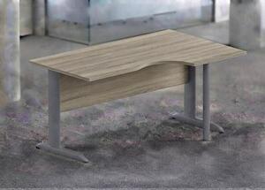 Workstation destra EASYSPACE cm 160x60/80/100x72 grigio alluminio/rove