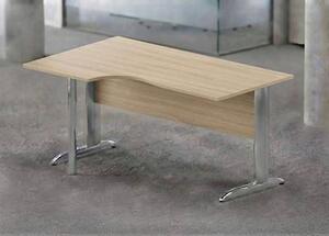 Workstation sinistra EASYSPACE cm 160x60/80/100x72 cromato/rovere chia