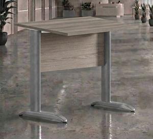 Scrivania gamba ad "L" EASYSPACE cm 80x80x72 grigio alluminio/rovere c