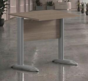 Scrivania gamba ad "L" EASYSPACE cm 80x80x72 grigio alluminio/frassino