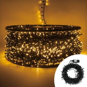 Catena di luci 100 metri da 4000 Led Bianco Caldo con cavo verde Wisdom