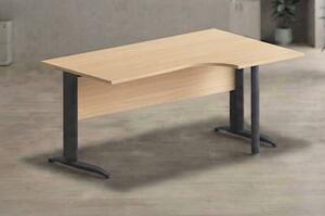 Workstation destra EASYSPACE cm 160x60/80/100x72 antracite/faggio