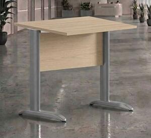 Scrivania gamba ad "L" EASYSPACE cm 80x80x72 grigio alluminio/rovere c