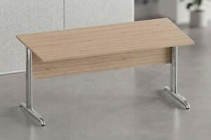 Scrivania gamba ad "L" EASYSPACE cm 120x80x72 cromato/rovere chiaro