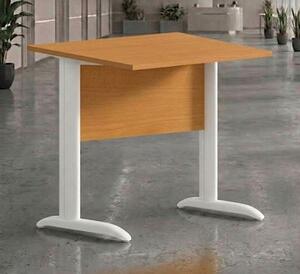 Scrivania gamba ad "L" EASYSPACE cm 80x80x72 bianco/noce