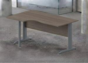Workstation sinistra EASYSPACE cm 160x60/80/100x72 grigio alluminio/fr