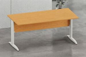 Scrivania gamba ad "L" EASYSPACE cm 120x80x72 bianco/noce