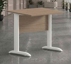 Scrivania gamba ad "L" EASYSPACE cm 80x80x72 bianco/rovere chiaro