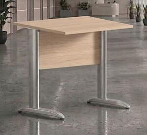 Scrivania gamba ad "L" EASYSPACE cm 80x80x72 cromato/rovere chiaro