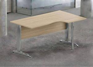 Workstation destra EASYSPACE cm 160x60/80/100x72 cromato/rovere chiaro