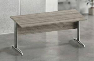Scrivania gamba ad "L" EASYSPACE cm 120x80x72 grigio alluminio/rovere