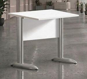 Scrivania gamba ad "L" EASYSPACE cm 80x80x72 cromato/bianco