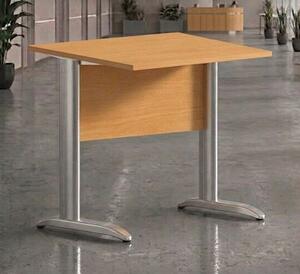 Scrivania gamba ad "L" EASYSPACE cm 80x80x72 cromato/noce