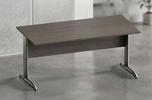 Scrivania gamba ad "L" EASYSPACE cm 120x80x72 grigio alluminio/frassin
