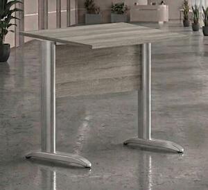 Scrivania gamba ad "L" EASYSPACE cm 80x80x72 cromato/rovere canadese