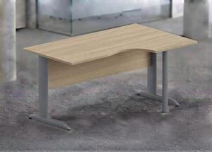 Workstation destra EASYSPACE cm 160x60/80/100x72 grigio alluminio/rove