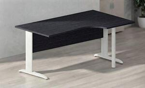 Workstation sinistra EASYSPACE cm 160x60/80/100x72 bianco/nero venato