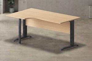 Workstation sinistra EASYSPACE cm 160x60/80/100x72 antracite/faggio