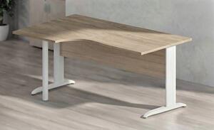 Workstation sinistra EASYSPACE cm 160x60/80/100x72 bianco/rovere canad