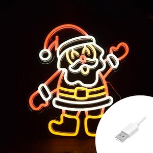 Babbo Natale luminoso da 40x40cm Led Neon Flex USB da interno Wisdom