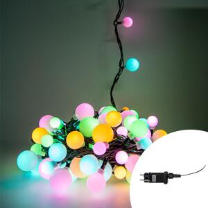 Catena decorata con 100 Perle a Led Multicolore 10 metri cavo nero Wisdom