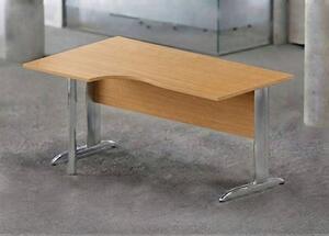 Workstation sinistra EASYSPACE cm 160x60/80/100x72 cromato/noce