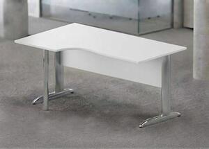 Workstation sinistra EASYSPACE cm 160x60/80/100x72 cromato/bianco