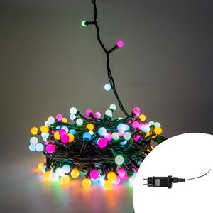Catena decorata con 200 Perle a Led Multicolore 10 metri cavo nero Wisdom
