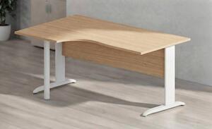 Workstation sinistra EASYSPACE cm 160x60/80/100x72 bianco/rovere chiar