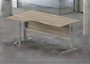 Workstation sinistra EASYSPACE cm 160x60/80/100x72 cromato/rovere cana
