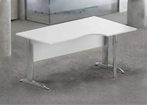 Workstation destra EASYSPACE cm 160x60/80/100x72 cromato/bianco