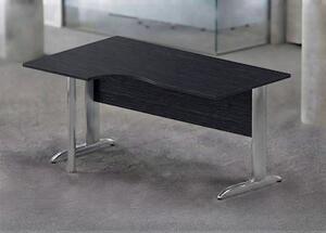 Workstation sinistra EASYSPACE cm 160x60/80/100x72 cromato/nero venato