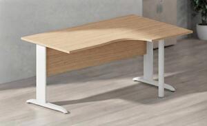 Workstation destra EASYSPACE cm 160x60/80/100x72 bianco/rovere chiaro