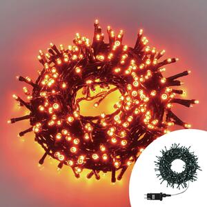 Catena di luci 28 metri da 500 Led Rosso fuoco con cavo verde Wisdom