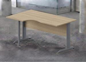 Workstation sinistra EASYSPACE cm 160x60/80/100x72 grigio alluminio/ro