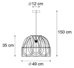 Lampada a sospensione intelligente in rattan 49 cm incl. WiFi G95 - Michelle