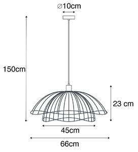 Lampada a sospensione intelligente nera 66 cm incl. WiFi G95 - Pua