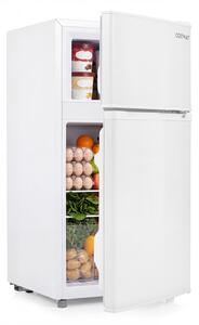 Costway Piccolo frigorifero combinato 100l 7 livelli di temperatura ripiani regolabili e luce led, Mini frigo doppia porta con congelatore per ufficio camera e bar