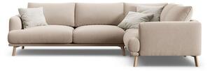 Divano angolare beige (con penisola a destra/a L) con rivestimento in velluto Naomi – Micadoni