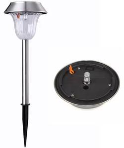 Lampada solare da giardino, modello MP4808, colore argento, Myers Power (confezione da 2 pezzi)