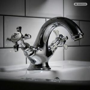 PaulGurkes Rubinetto lavabo cromato stile inglese piccolo retrò